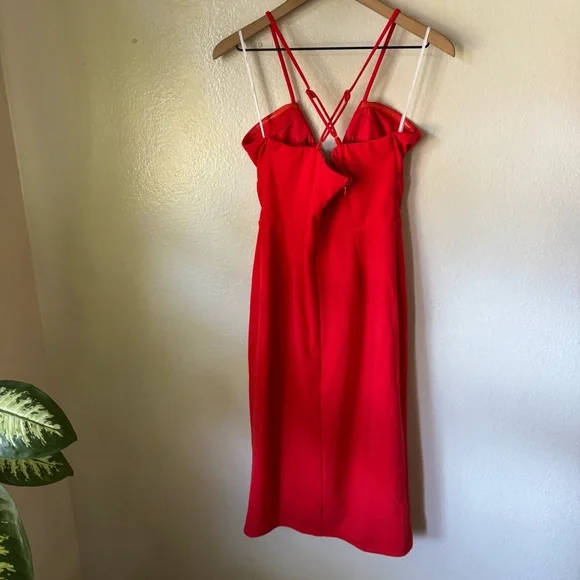LulusSultry Muse Red Cutout Sleeveless Bodycon Midi Dress
